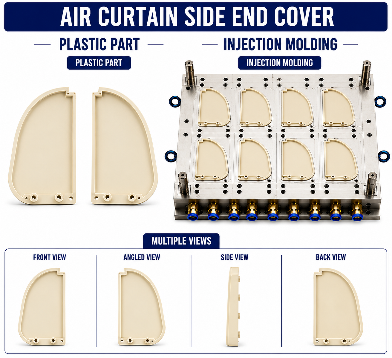 Air Curtain Plastic Side End Cover Mould and Moulding Service